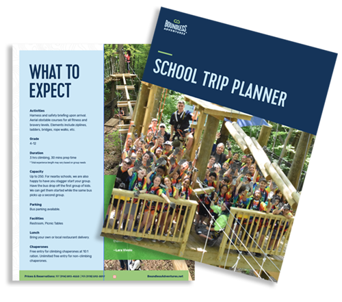 PDF planner for teachers and faculty - prep for field trips to Boundless Adventures