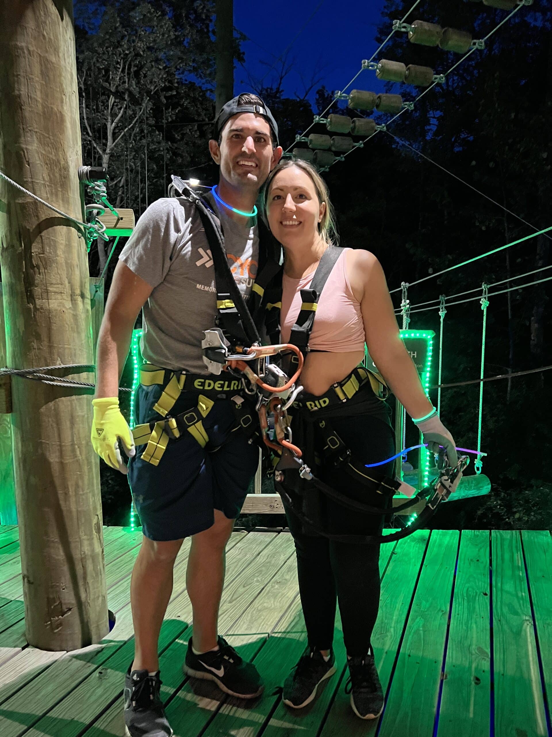 Adventure Park At Night in Berlin, MA Boundless Adventure Park
